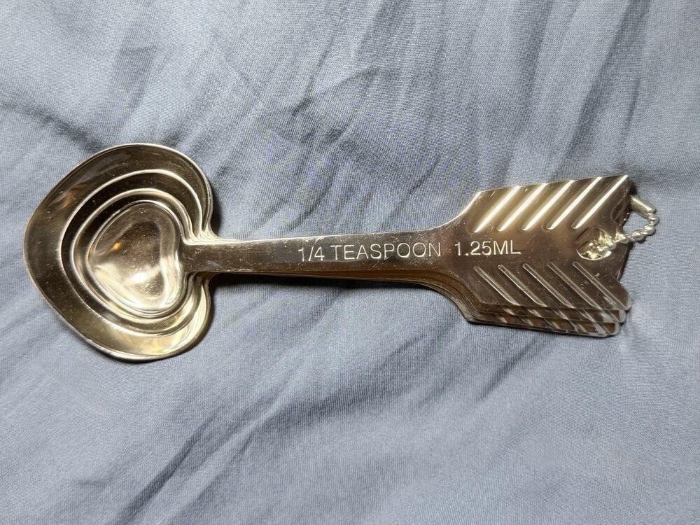 ENDURANCE Heart Arrow Measuring Spoons 18/10 Stainless Steel Tablespoon Teaspoon